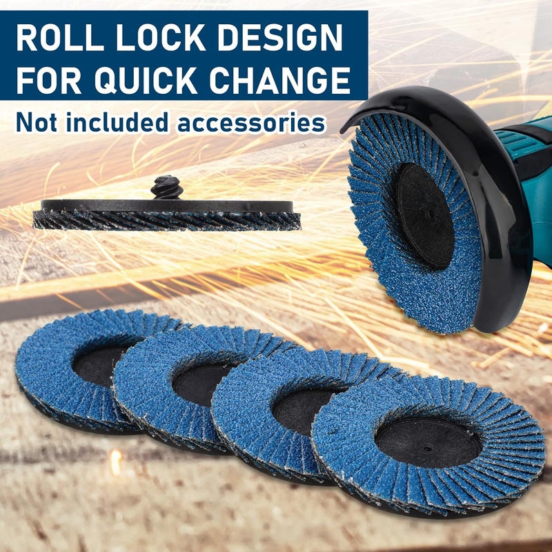 CraftyDream 50 Pcs 3 Inch Flap Discs 60 Grit T27 Flap Sanding Disc High Density Zirconia Grinding Wheels Roll Lock Sanding Disc for Metal Wood Stainless Steel Finishing and Angle Grinder Rust Removal - Image 4